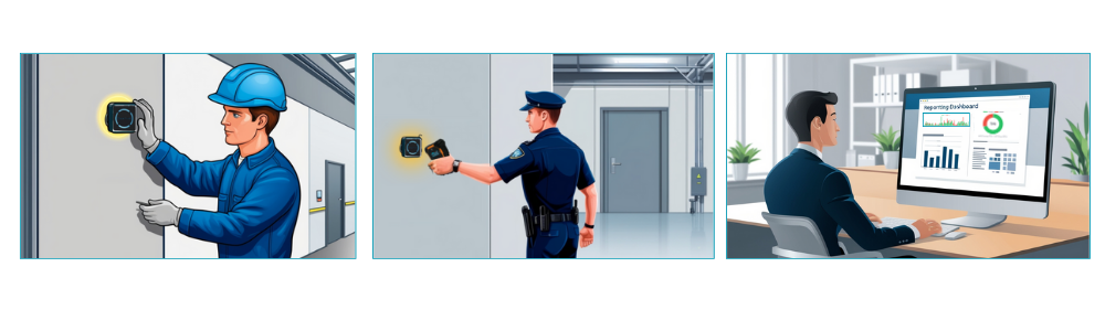 Security patrol monitoring system preventing fake security patrol logs with digital checkpoints