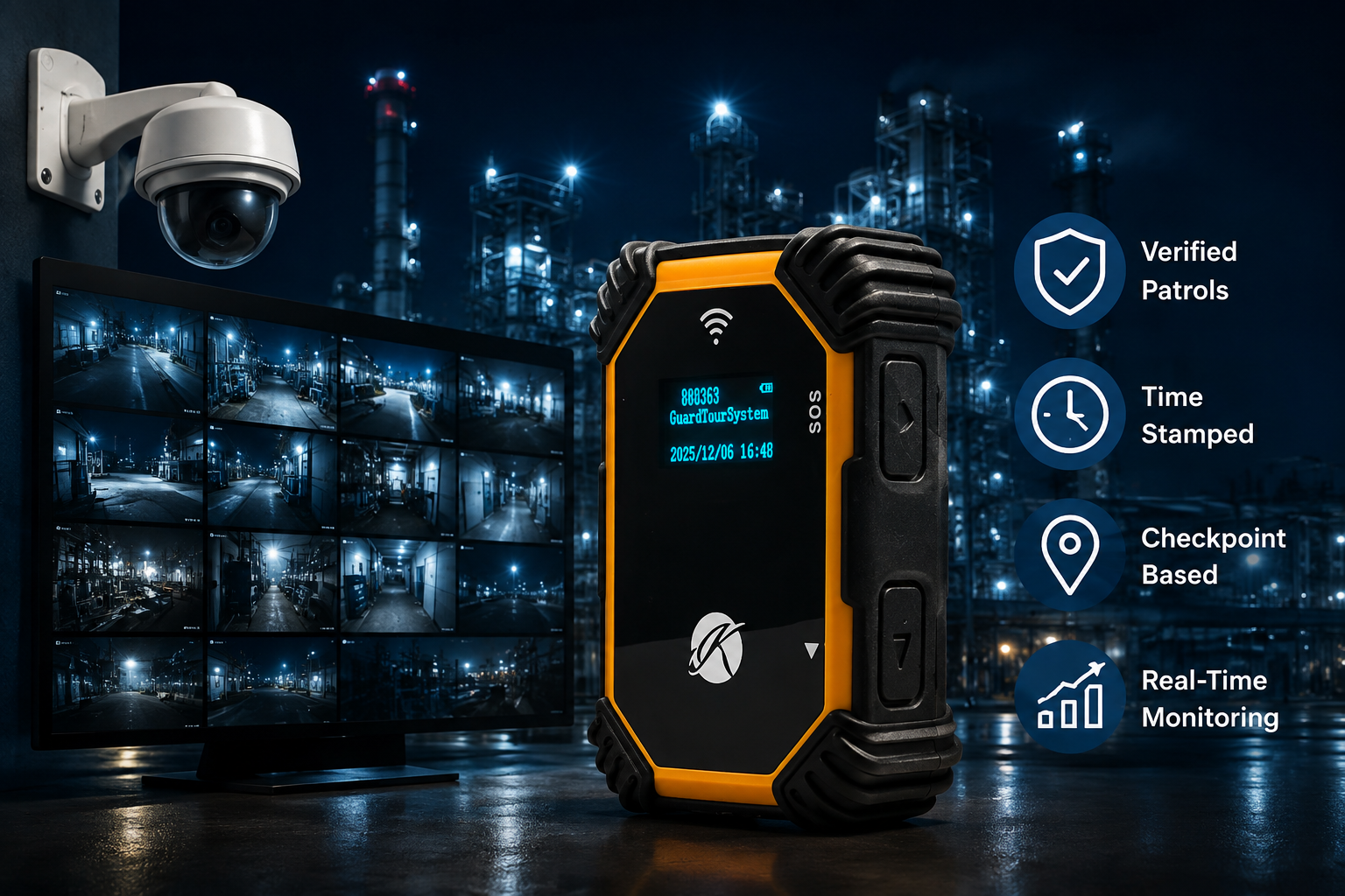 CCTV monitoring and Guard Patrol verification device