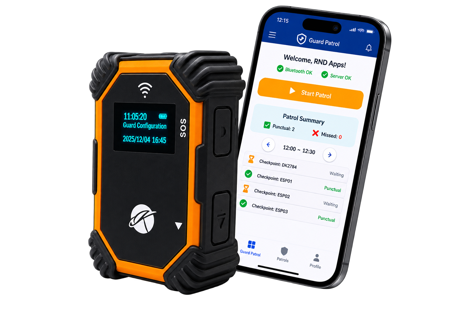 Guard Patrol device and mobile app product showcase
